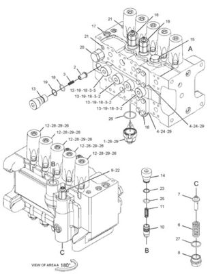 E320D E323D Excavator Control Valve 259-7464 255-5680  এর জন্য